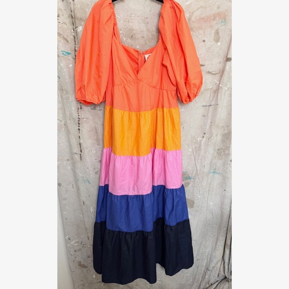 Farm Rio Tiered Colorblocked Maxi Dress - Picture 3 of 6